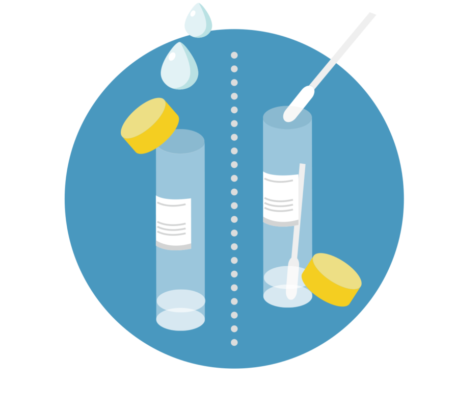 On-site submit the deep throat saliva specimen / collect swabs specimens