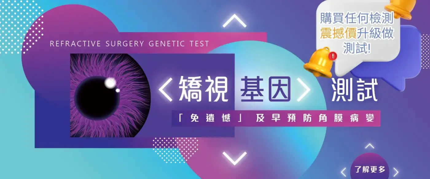 矯視基因測試 Reactive Surgery Genetic Test Upsell Promotion banner